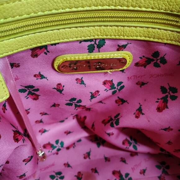 Betsey Johnson Banana Split Tote Bag Fruit Striped Yellow - Picture 15 of 16